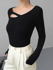 Cosmopolitan Cutout Long Sleeve Shirt