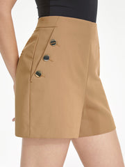 High Waisted Triple Button Trouser Shorts