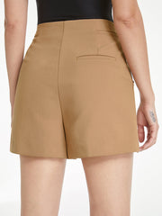 High Waisted Triple Button Trouser Shorts