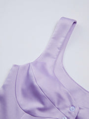 Mauve Button Front Contour Sleeveless Top