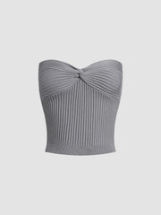 Twist Knit Crop Tube Top