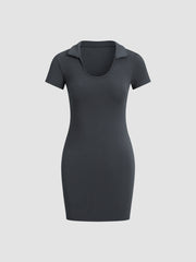 Collared Bodycon Short Dress