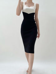 Two Tone Bodycon Midi Dress