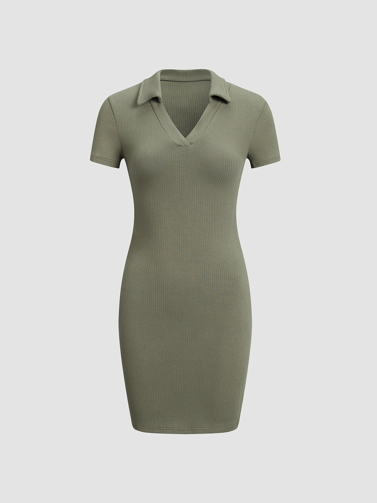 Collared V-Neck Polo Bodycon Short Dress