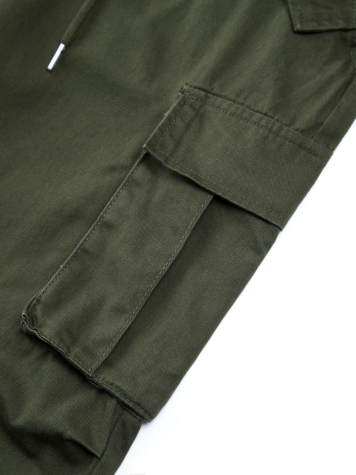 Solid Drawstring Cargo Parachute Straight Leg Pants