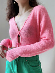 Rosy Arcane Button Up Cropp Cardigan