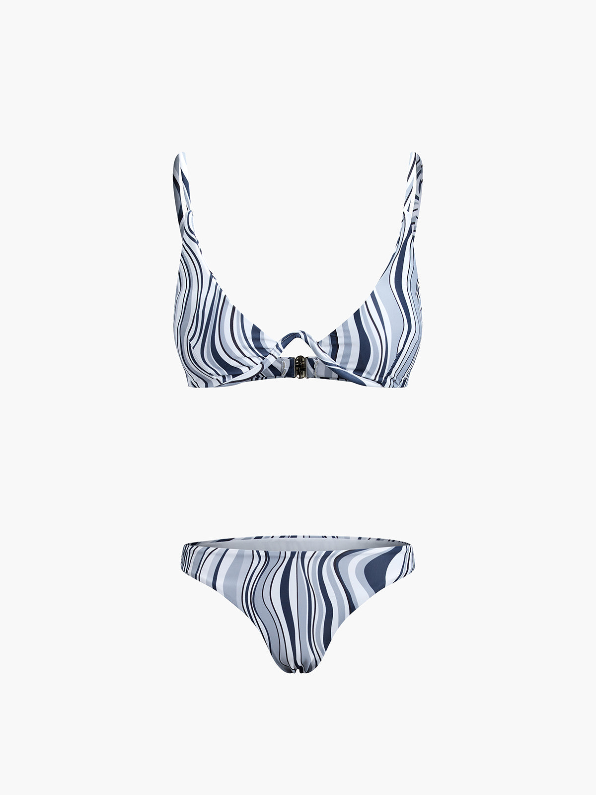 Watermarble Back Clip Two Piece Bikini Set