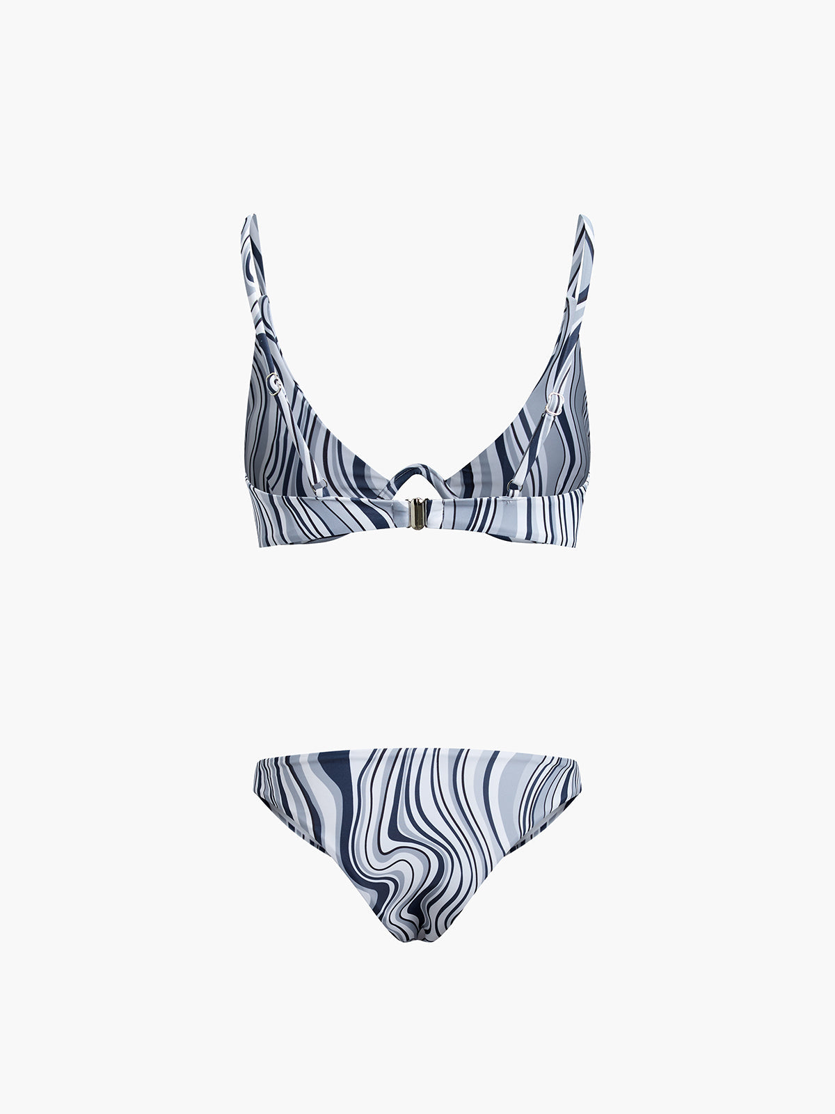 Watermarble Back Clip Two Piece Bikini Set