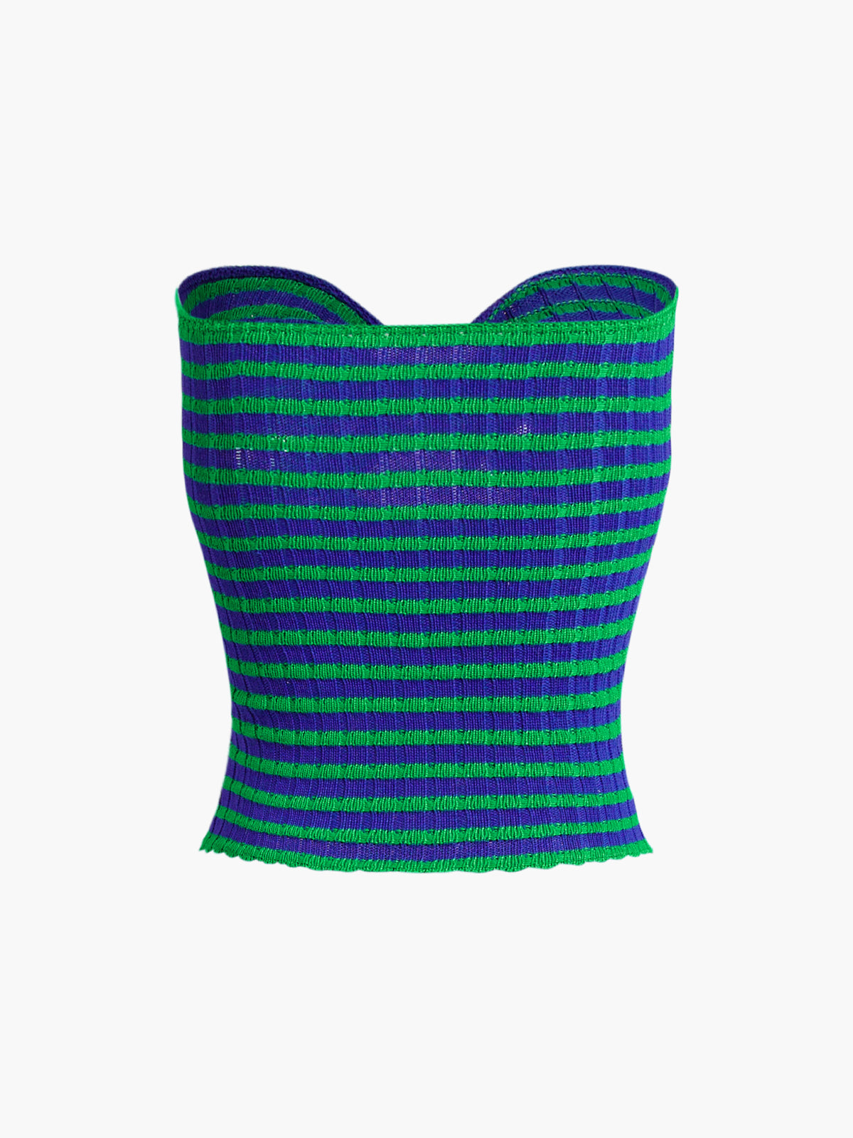 Front Twist Keyhole Knit Strapless Tube Top