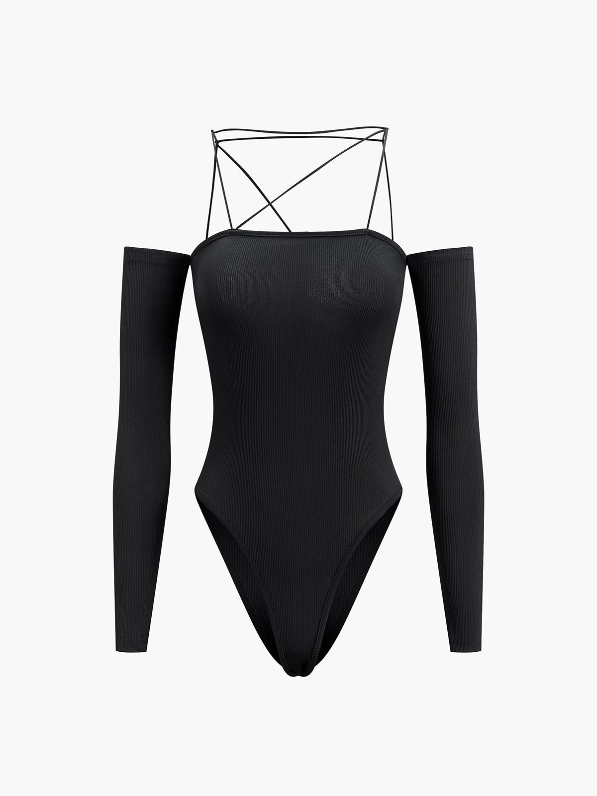 Cross Strap Off-Shoulder Bodysuit