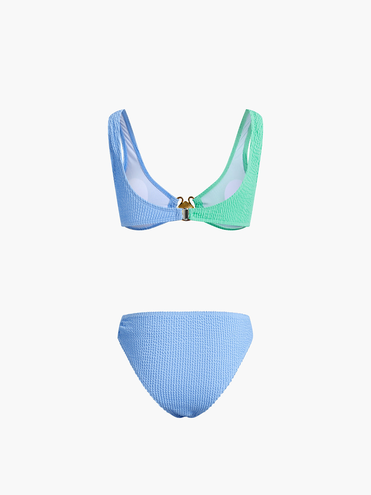 Two Tone Square Neck O-Ring Two Piece Bikini Set