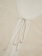 Tie Front Eyelet Cardigan