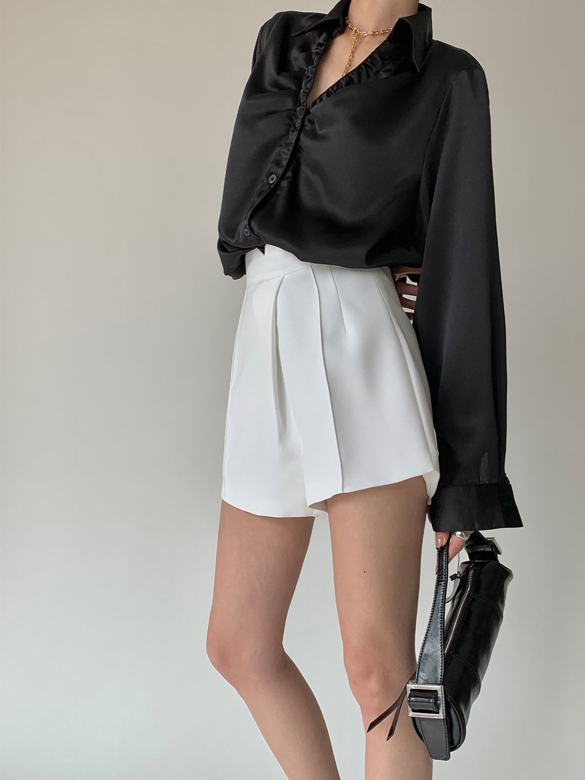 Buttom Down Satin Oversized Shirt