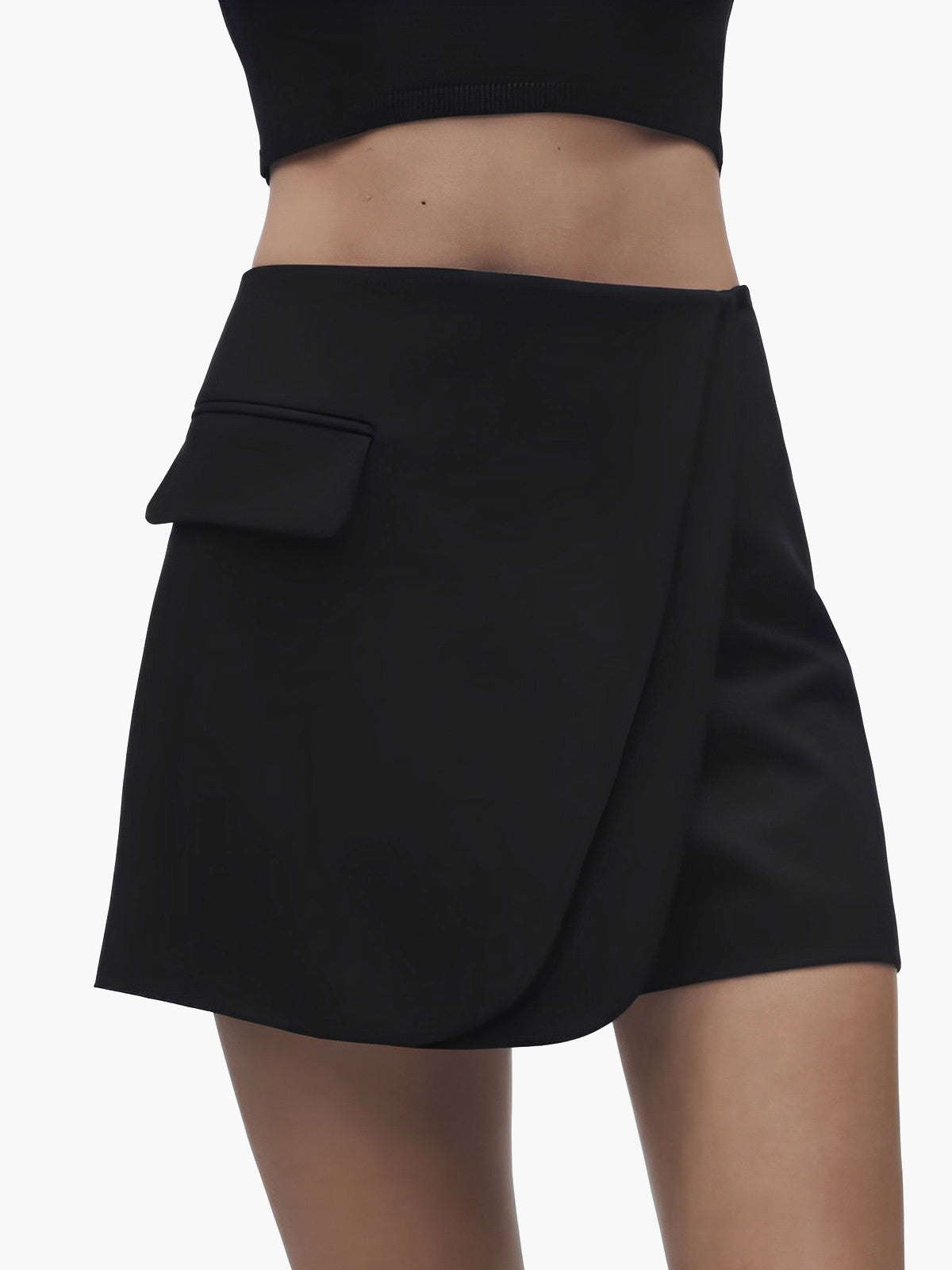 Asymmetrical Layer Zippered Skort