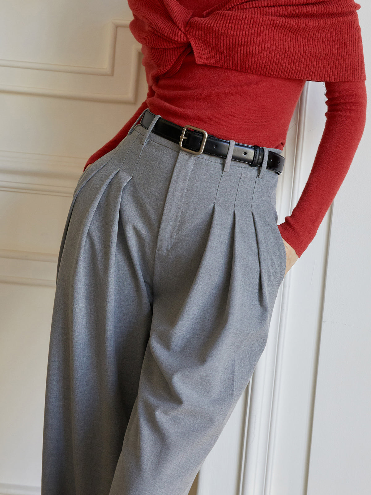 Effortless Full Length Pleated Wide Leg Pants