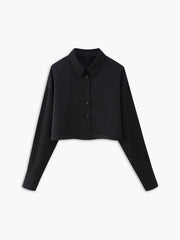 Double-Sided Buttoned Crop Shirt