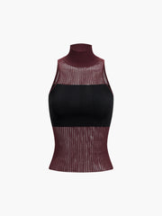 Combination Mock Neck Tank Top