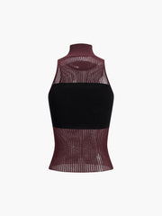 Combination Mock Neck Tank Top