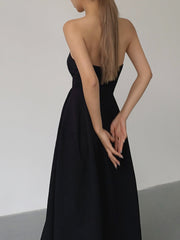 Contour Piping Strapless Tank Long Dress