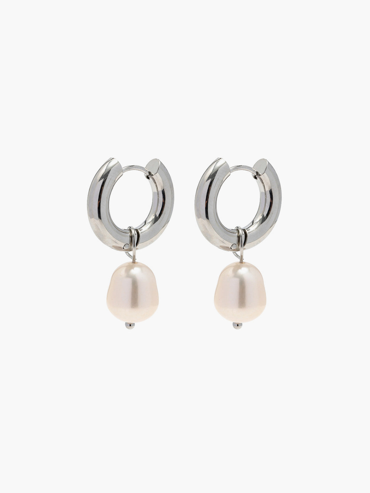 Pearls Drop Hoop Earrings