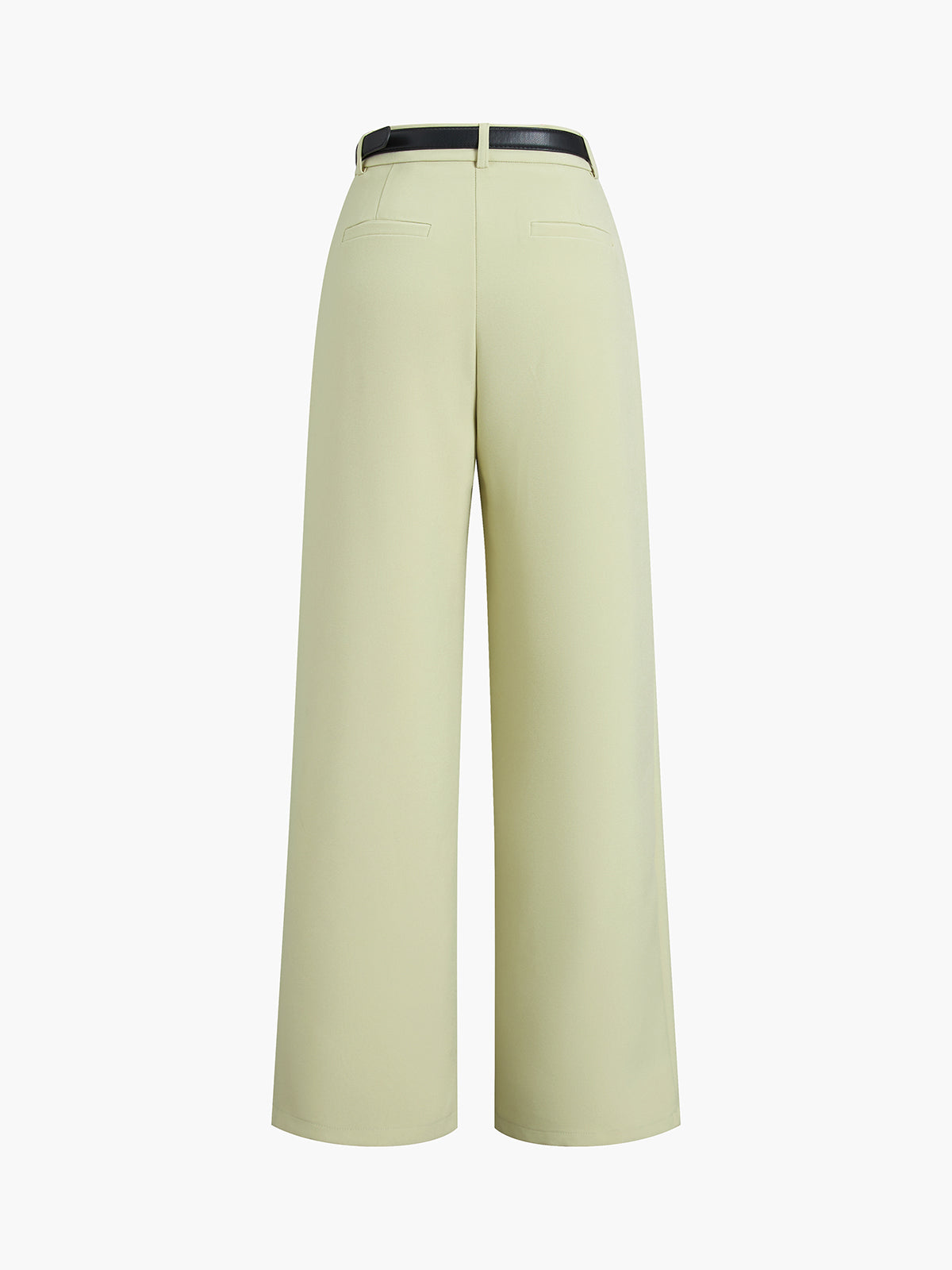 Belted Smart Straight Leg Pants