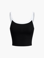 Contrast Trim Padded Crop Top