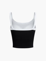 Contrast Trim Padded Crop Top