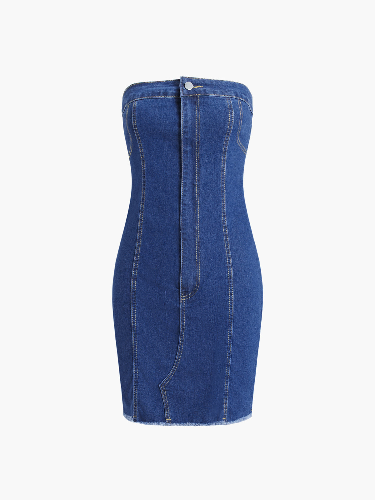 Buttoned Denim Short Dress