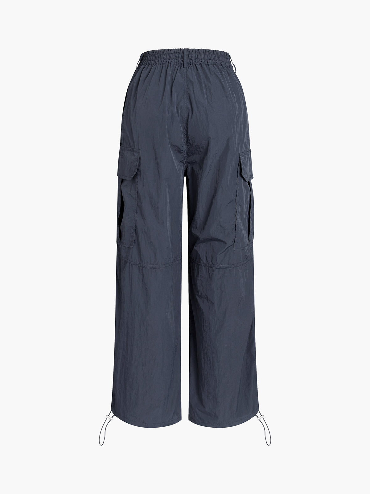 Drawstring Pockets Parachute Pants