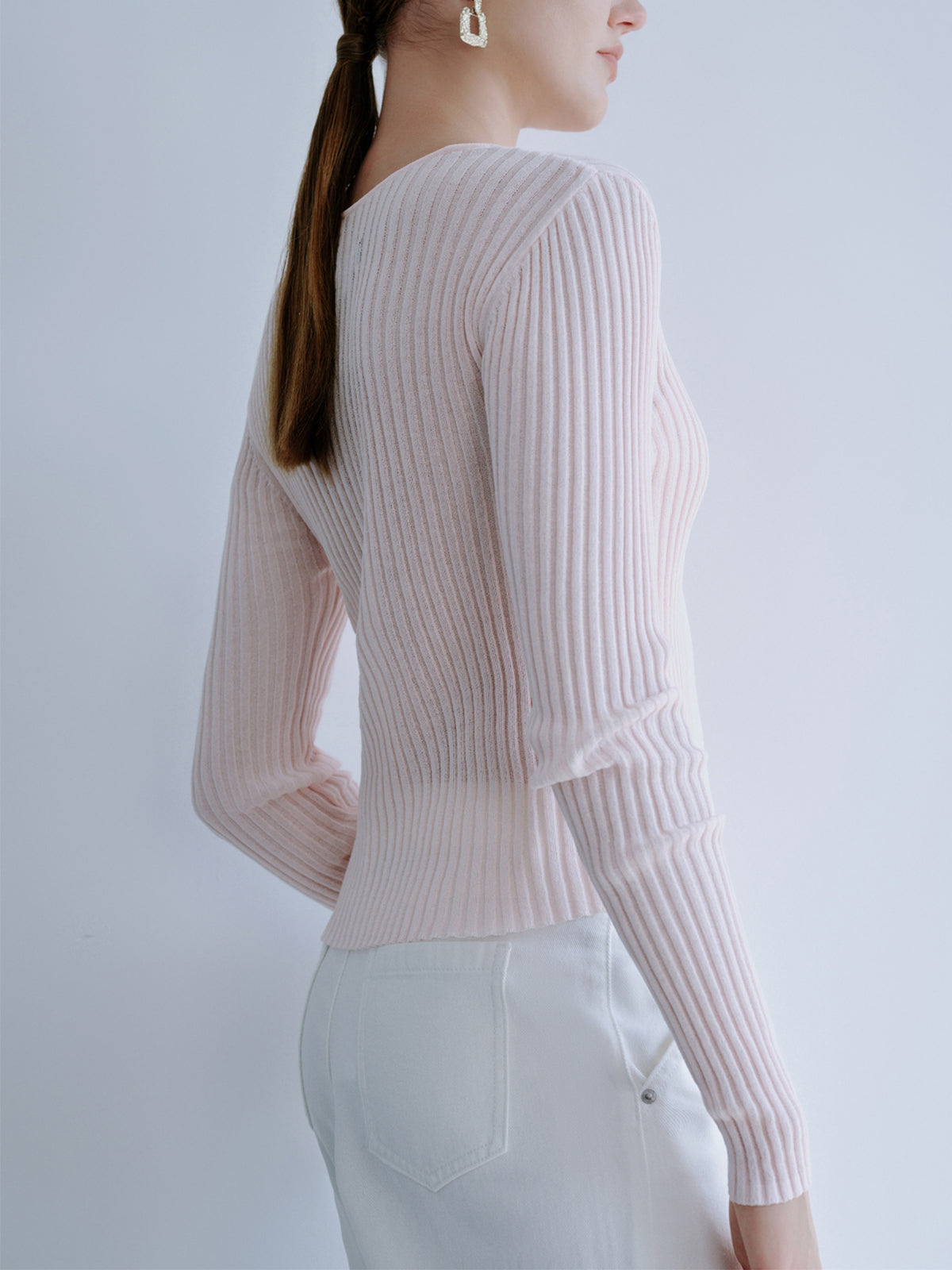 Ribbed Double Layered Knit Top