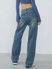 Retro Denim Wide Leg Jeans