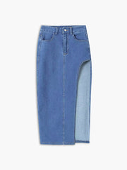 Utility Slit Denim Skirt