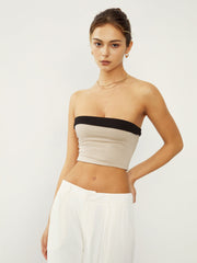 Reversible Crop Strapless Tube Top