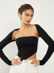 Shrug Handkerchief Two Piece Crop Shirt