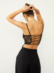 Hook-and-Eye Lace Crop Corset