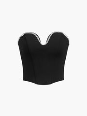 Rhinestone Sweetheart Crop Tube Top