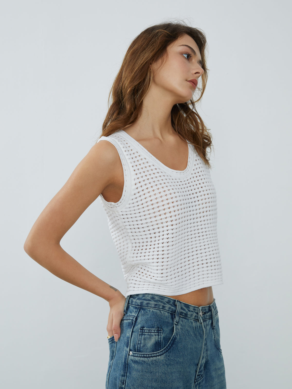 Open Knit Tank Top