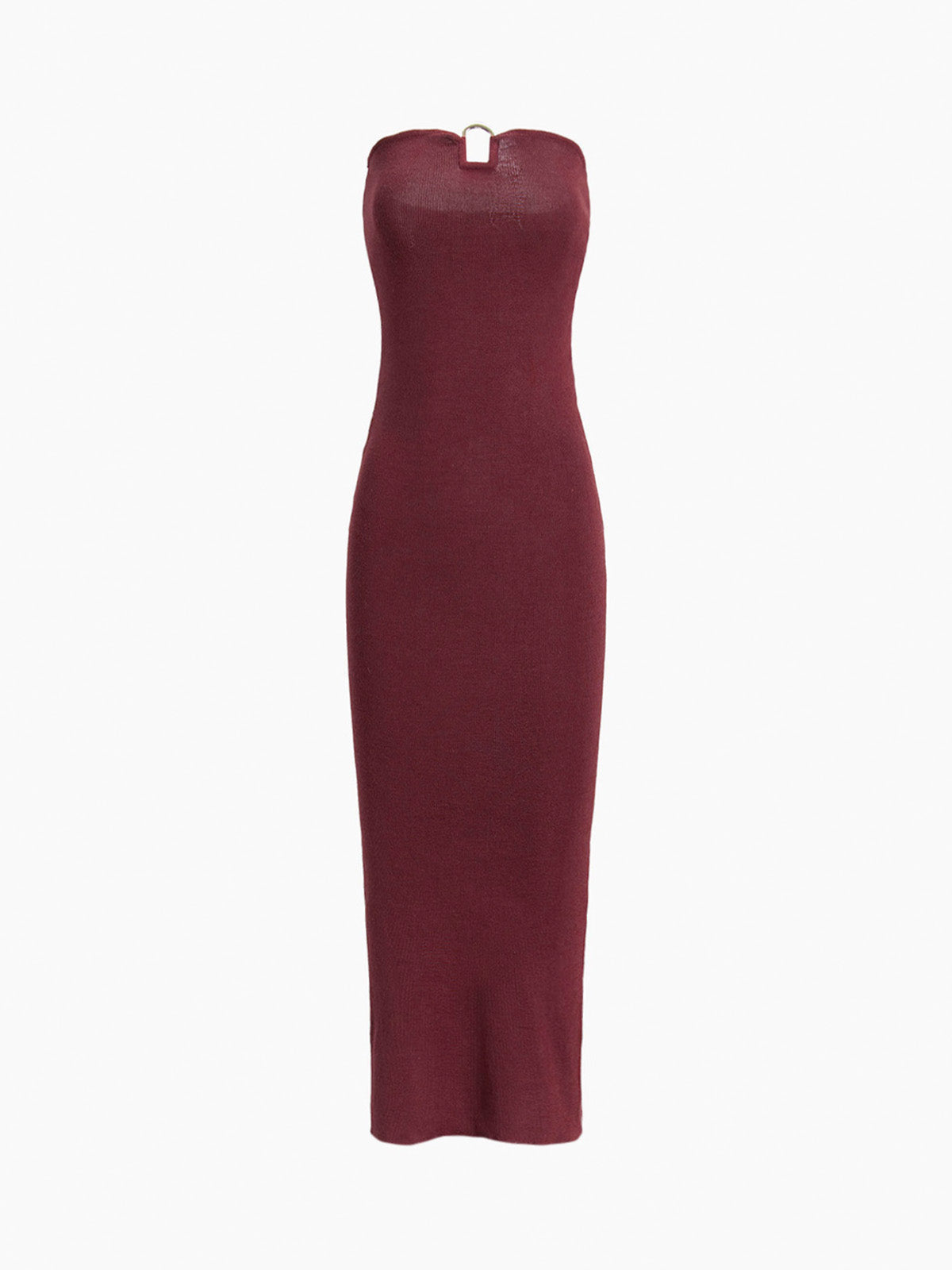 Square Ring Bodycon Tube Midi Dress