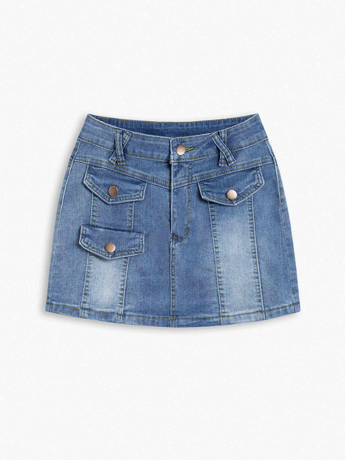 Utility Denim Short Skirt