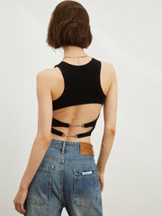 Back Chain Crop Tank Top