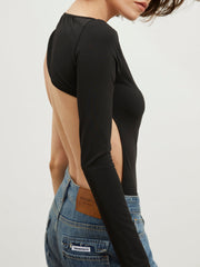 Open Back One Sleeve Bodysuit