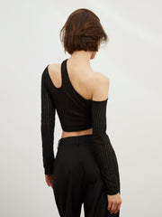 Cutout Asymmetrical Crop Top