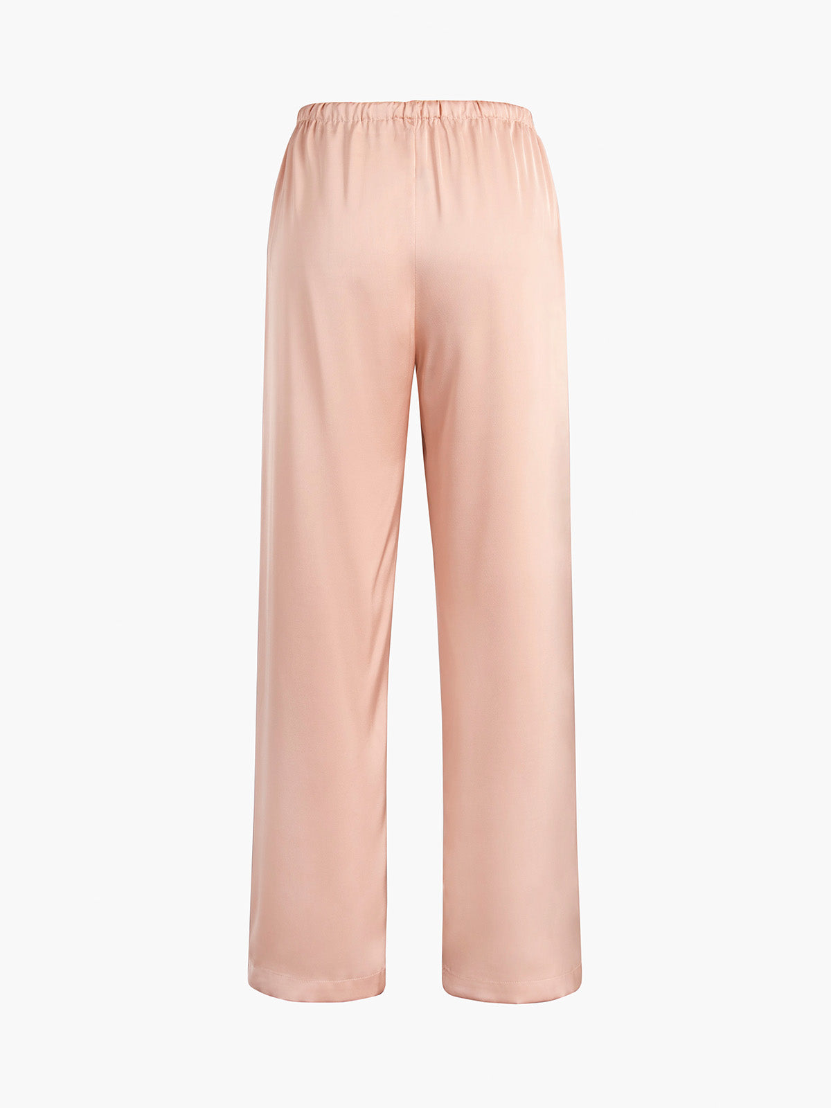 Drawstring Satin Straight Leg Pants