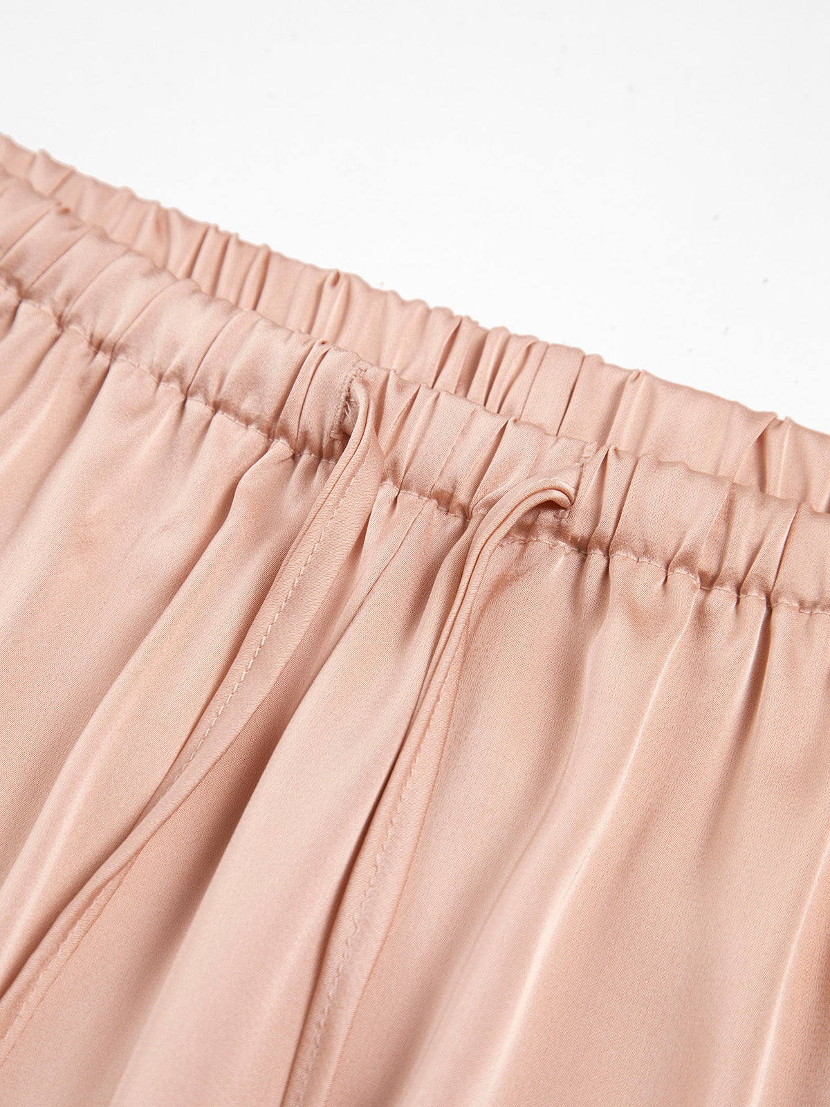 Drawstring Satin Straight Leg Pants