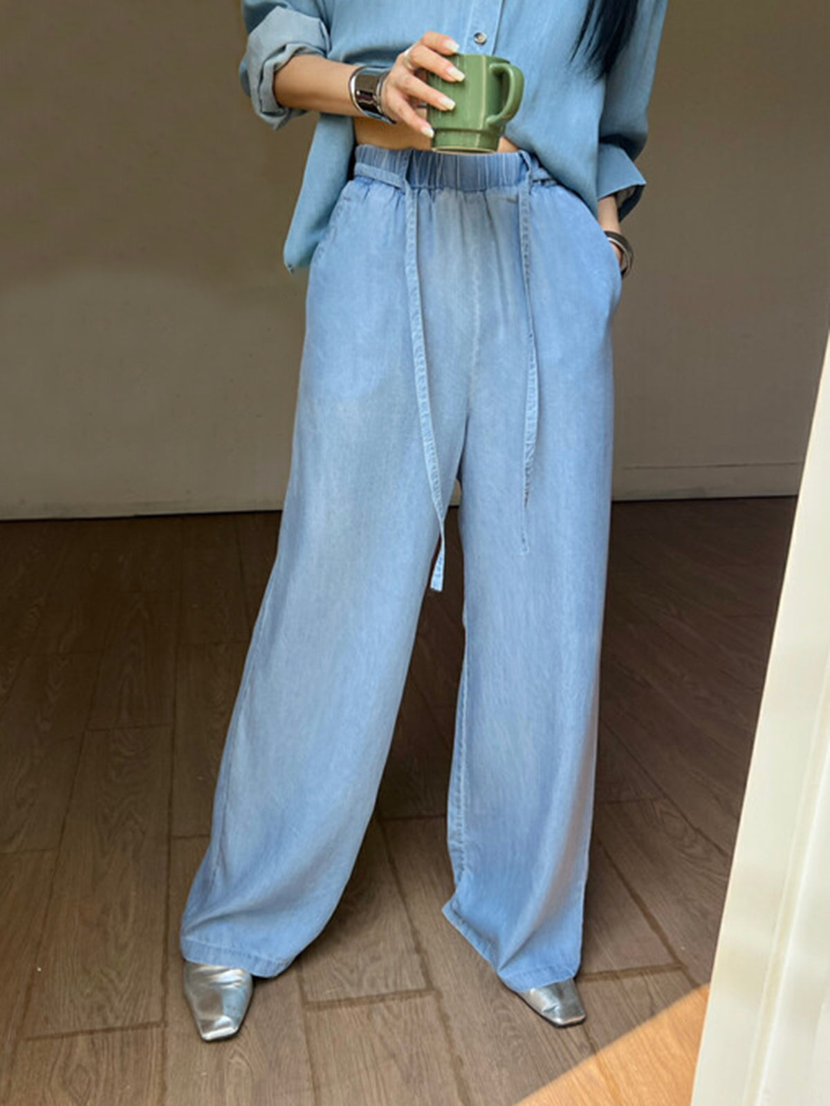 Loose Fit Denim Wide Leg Jeans