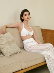 Crochet Cover Up Two Piece Pants Set