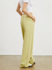 Solid Denim Wide Leg Jeans