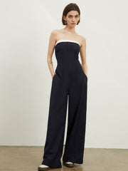 Contrast Trim Tube Jumpsuit