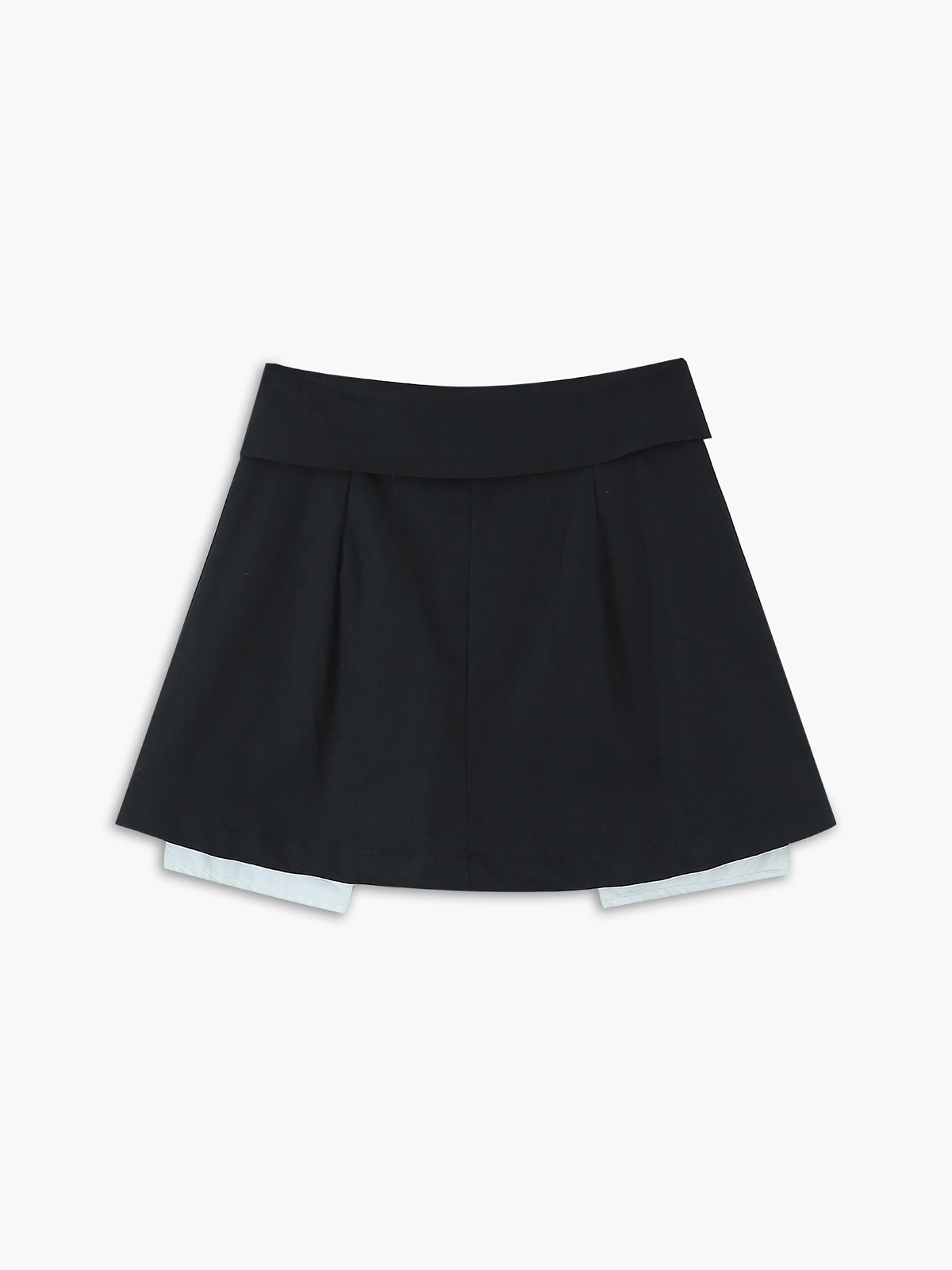 Turn Down Waist Layer Pleat Mini Skirt