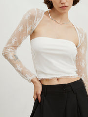 Mesh Bolero Two Piece Lace Top